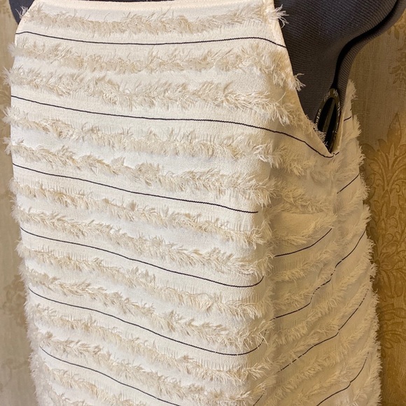 Maeve Anthropologie Ivory Eyelash Stripe Halter Tank 8 - Picture 5 of 11